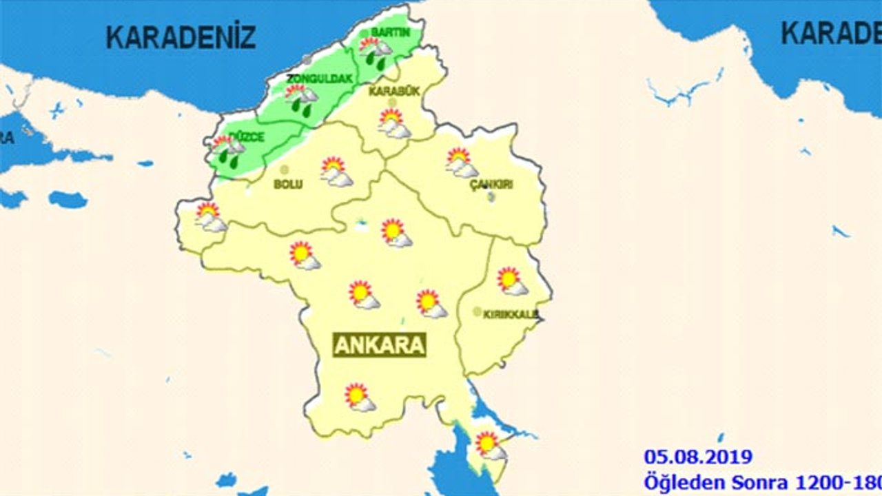 Ankara 5 Ağustos 2019 Pazartesi hava durumu - SonHaberler