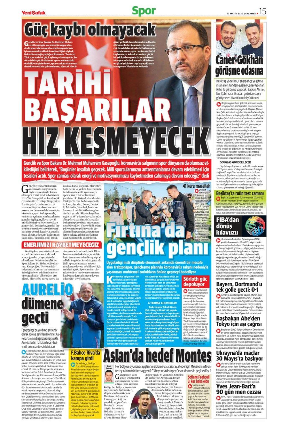 Spor gazetelerinin 27 Mayıs manşetleri - Sayfa 16