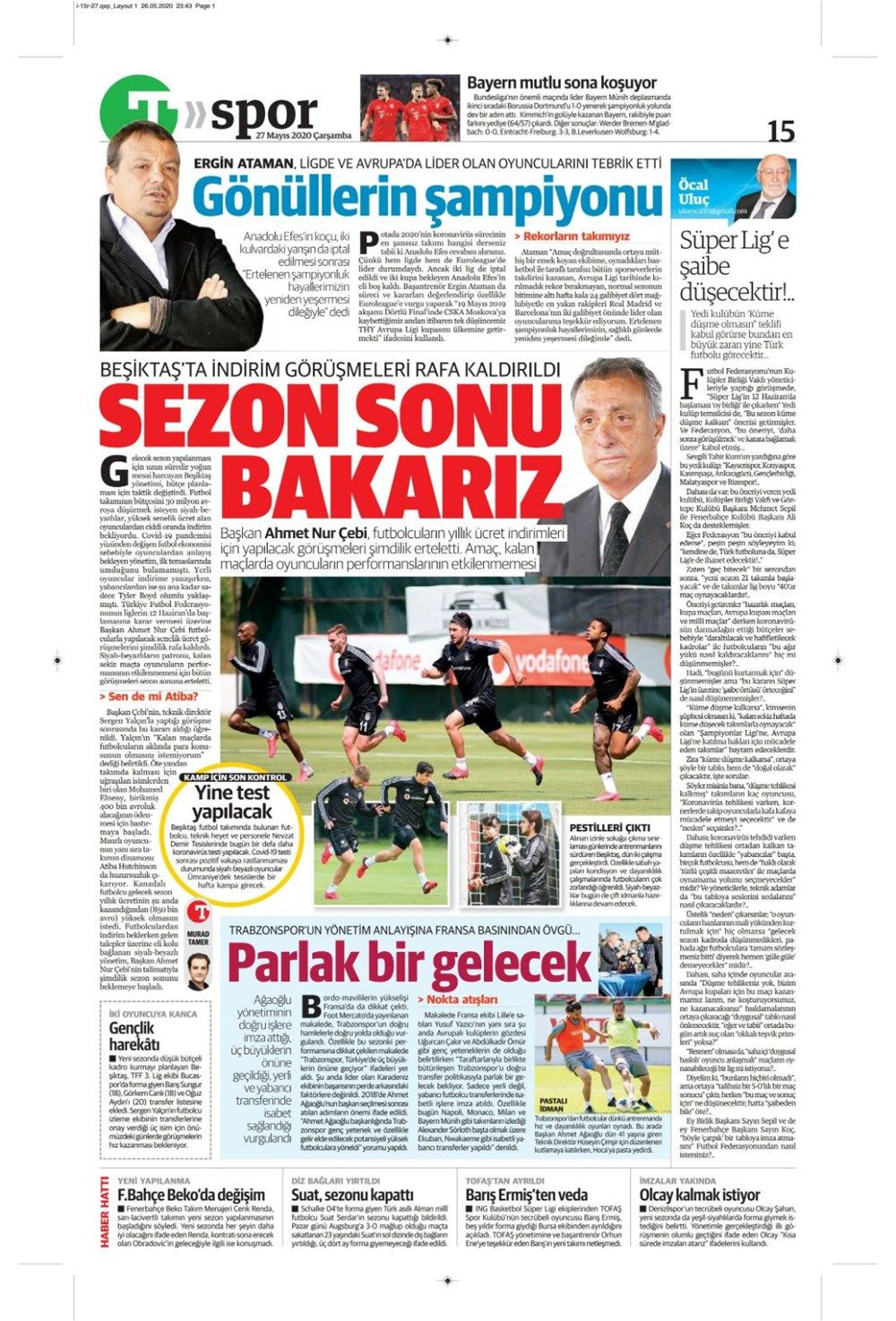 Spor gazetelerinin 27 Mayıs manşetleri - Sayfa 15