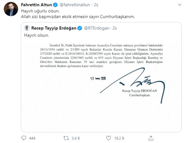 Danıştay'ın Ayasofya kararı sonrası ilk tepkiler - Sayfa 16