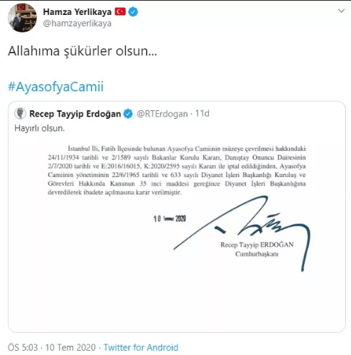 Danıştay'ın Ayasofya kararı sonrası ilk tepkiler - Sayfa 10