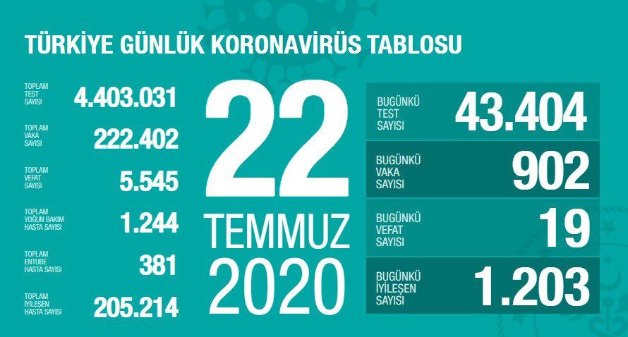 Türkiye'nin Temmuz ayı koronavirüs tablosu - Sayfa 22