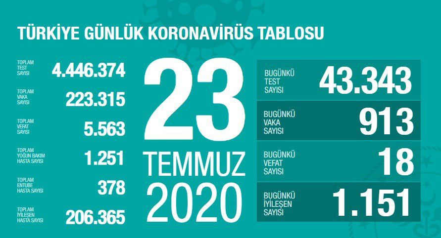 Türkiye'nin Temmuz ayı koronavirüs tablosu - Sayfa 23