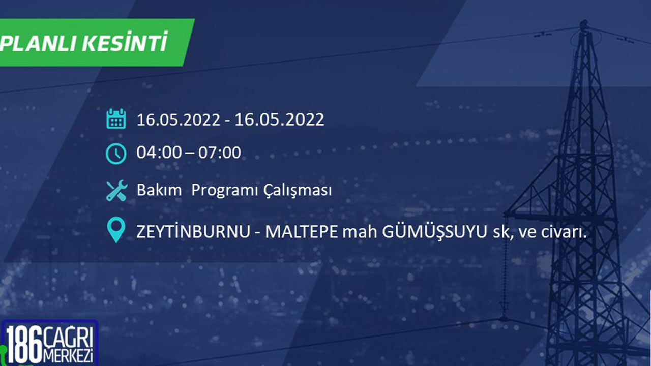 Son Dakika Zeytinburnu elektrik kesintisi Bakırköy