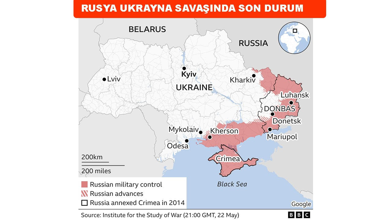 Ukrayna son durum haritası 5 Haziran 2022 Pazar