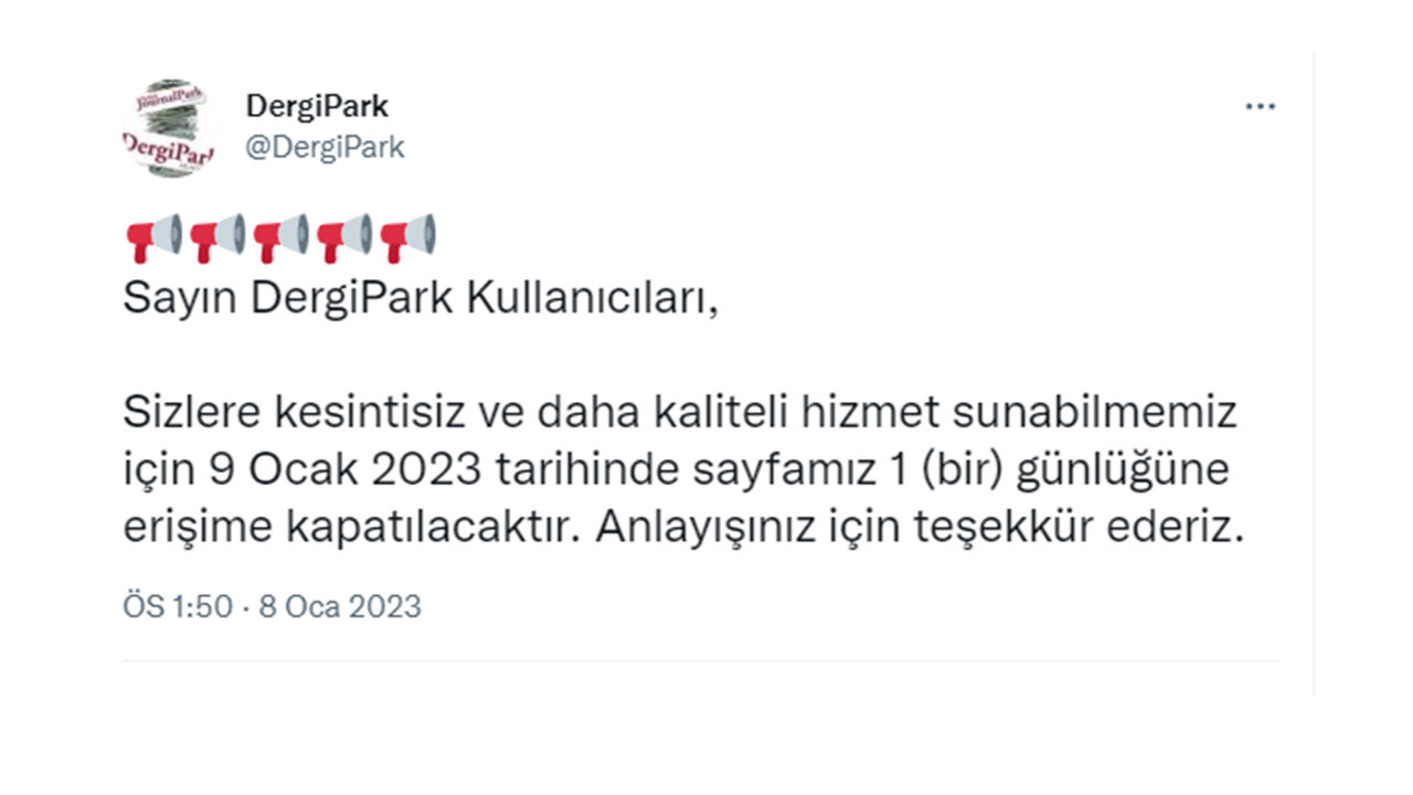 Dergipark neden açılmıyor