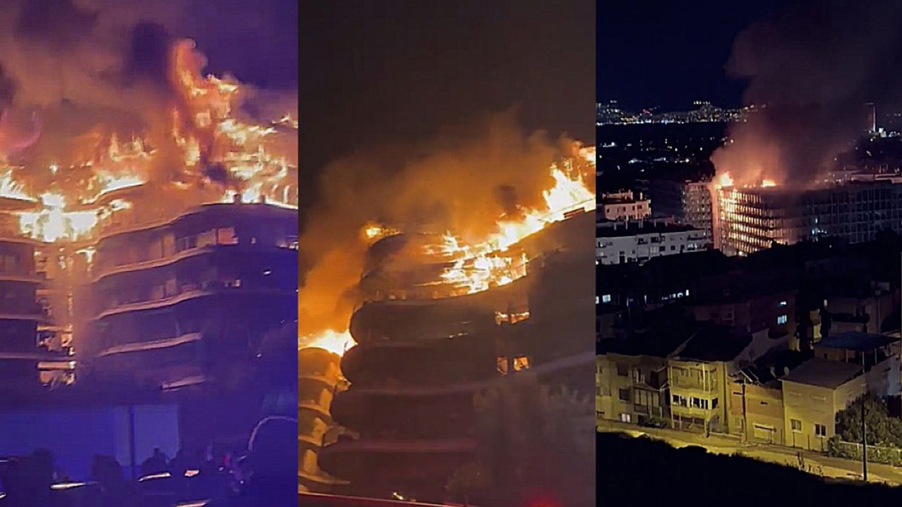 İzmir son dakika yangın haberi: Lüks sitede alev alev yanıyor