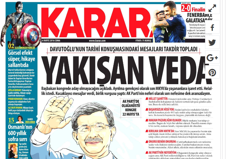 Davutoğlu'nun vefalı vedası manşetlerde - Sayfa 3