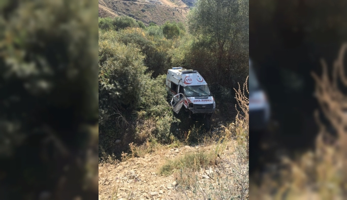 Erzurum'da ambulans devrildi: 3 yaralı