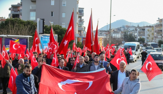 Zeytin Dalı Harekatı'na Bayrak Yürüyüşü ile destek