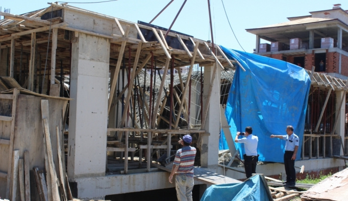 Tokat'ta inşaatta çökme: 2 yaralı