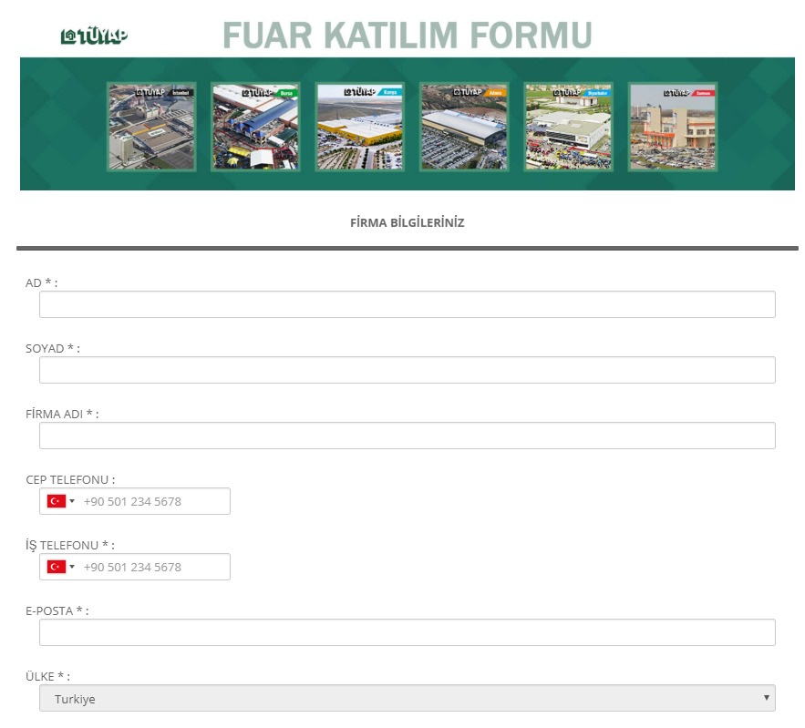 KONYA TARIM FUARI KATILIM BAŞVURU FORMU